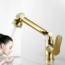 DecorBites™ Gold and Black Bathroom Faucet with Hot Cold Water Mixer - Deck Mounted
