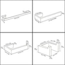 DecorBites™ Brushed Bath Hardware Set: Robe Hook, Towel Bar, Shelf, Tissue Holder, Toothbrush Stand