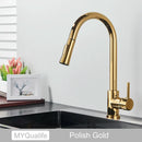 DecorBites™ Gold Kitchen Faucet with Touch Sensor Control for Sensitive Mixer Experience