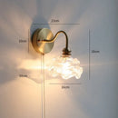 DecorBites™ Glass Copper LED Wall Lights with Pull Chain Switch for Home Bedroom Bathroom Mirror