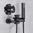 DecorBites™ Black Wall Mount Bathtub Shower Faucet with Waterfall Spout
