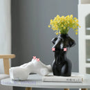 DecorBites™ Abstract Nude Female Ceramic Vase Black White Home Decor Ornament