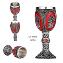 DecorBites™ Dragon Skull Goblet: Gothic Resin Stainless Steel Wine Glass for Cocktail Bar Party