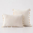 Boho orange velvet tassel fringe pillow covers living room decor