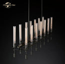 DecorBites™ Glass LED Linear Chandelier for Dining & Living Room, Kitchen Island Lighting