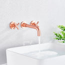 DecorBites™ Golden Dual Handle Wall Mounted Basin Faucet