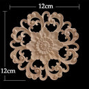 Round Wood Applique Wood Decal Wood Mouldings Onlay Unpainted European Carving Long Floral Wooden Furniture Decoration Corner