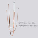 Modern copper leather tube pendant light living room