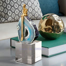 DecorBites™ Agate Crystal Golden Sculpture - Modern Home Decor Ornament