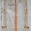 DecorBites™ Gold Polish 8" Rain Shower System Wall Mounted Bathtub Faucet