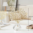 DecorBites™ Crystal Metal Golden Coral Handicraft Home Decor for Modern Living Space