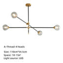 Modern brass & black geometric glass ball chandelier dining room light