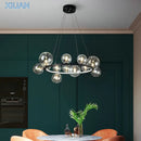 DecorBites™ Glass Chandelier Lamp Kitchen Island Hanging Light Black Gold Silver G9 LED