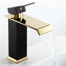 DecorBites™ Gold White Waterfall Brass Bathroom Basin Faucet Mixer Tap Hot Cold Sink