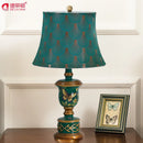 DecorBites™ Green Resin Table Lamp: Retro Bedside Lamp for Bedroom Décor