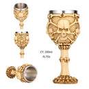 DecorBites™ Dragon Skull Goblet: Gothic Resin Stainless Steel Wine Glass for Cocktail Bar Party
