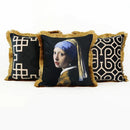 DecorBites™ Geometric Fringed Lumbar Pillow Case, Luxe Sofa Pillow Cover 30x50cm