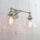 DecorBites™ Funnel Glass Metal Wall Light Double Heads Sconce Lamp Fixtures