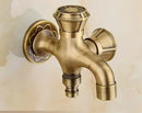 DecorBites™ Dragon Carved Antique Brass Garden Bibcocks Single Cold Tap for Outdoor ★
