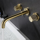 DecorBites™ Brushed Gold Basin Faucet: Single Handle Wall Mount Brass Mixer Tap, Cold/Hot Water