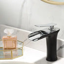 DecorBites™ Gold Waterfall Bathroom Basin Faucet Mixer Tap Hot Cold White Sink