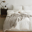 DecorBites™ Fuzzy Downy Knitted Throw Blanket - Soft & Cozy Microfiber Quilt for Sofa, Bed, and Air Conditioning Room
