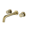 DecorBites™ Brushed Gold Basin Faucet: Single Handle Wall Mount Brass Mixer Tap, Cold/Hot Water