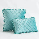 DecorBites™ Corduroy Striped Pompom Pillowcase for Bedroom Sofa Living Room
