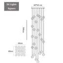 DecorBites™ Crystal LED Chandelier: Modern Luxury Pendant Lights for Staircase, Bedroom, and Living Room