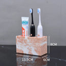 DecorBites™ Coral Pink Marble Bathroom Accessories Set: Dispenser, Dish, Holder, Tissue Box, Tray