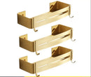 DecorBites™ Brushed Gold Aluminum Bathroom Corner Shelf Wall Mounted Shower Shampoo Holder