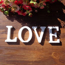 White Wooden Letter English Alphabet DIY Personalised Name Design Art Craft Free Standing Heart Birthday Wedding Home Decor 8cm