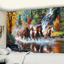 DecorBites™ Galloping Horse Tapestry Wall Hanging Ink Painting Boho Nature Decor