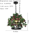 DecorBites™ Industrial Style Rose Chandelier - Wrought Iron Pendant Lamp for Home, Restaurant, Bar