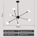 DecorBites™ LED Ceiling Chandelier: Modern & Industrial Sputnik Style for Living Room & Bedroom
