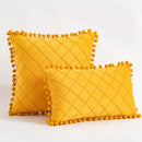 DecorBites™ Corduroy Striped Pompom Pillowcase for Bedroom Sofa Living Room