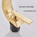 DecorBites™ Brushed Gold Basin Faucet, Deck Mounted Wash Basin Mixer for Bathroom