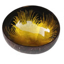 Splash Ink Coconut Shell Candy Storage Bowl Container Desk Ornament Home Decorative Bowls Key Sundries Storage Bowls Craft Gifts