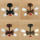 DecorBites™ Industrial Brass Ceiling Chandelier with Edison Bulbs