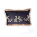 DecorBites™ Leopard Cheetah Print Fringed Cushion Cover in Dark Green, Burgundy, Black