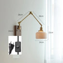 DecorBites™ Copper Swing Arm Wall Lamp Sconce - LED Wall Light for Bedroom Living Room
