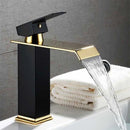 DecorBites™ Gold White Waterfall Brass Bathroom Basin Faucet Mixer Tap Hot Cold Sink