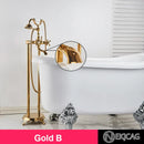 DecorBites™ Dual Handle Clawfoot Bathtub Shower Faucet, Golden Polished Free Standing Mixer
