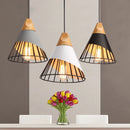 DecorBites™ Industrial Loft Wood Pendant Light, Nordic Iron Hanging Lamp for Kitchen, Bedroom, Dining Room