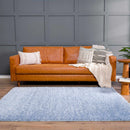 Faina Solid Aqua Shag Washable Area Rug - Clearance