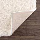 Faina Solid Cream Shag Washable Area Rug - Clearance