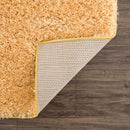 Faina Solid Gold Shag Washable Area Rug - Clearance