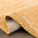 Faina Solid Gold Shag Washable Area Rug - Clearance