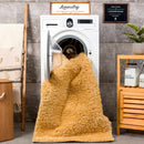 Faina Solid Gold Shag Washable Area Rug - Clearance