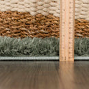 Faina Solid Green Shag Washable Area Rug - Clearance